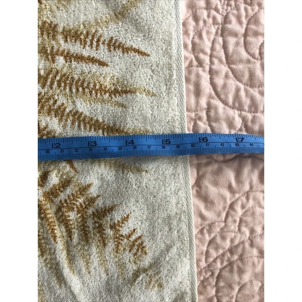 Vtg Vera Burlington Towel Set 3 Pcs Ivory Cotton Butterfly Floral Bath Hand Face